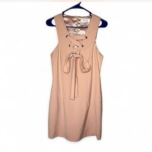 Shilla Elegant Pink Lace-Up Dress